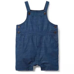 Baby Navy Denim Shortall by Janie and Jack